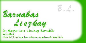 barnabas liszkay business card